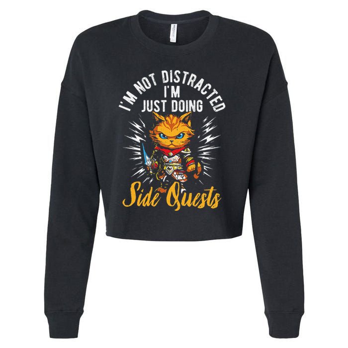 IM Not Distracted IM Just Doing Side Quests Cropped Pullover Crew