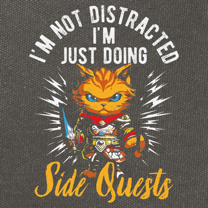 IM Not Distracted IM Just Doing Side Quests Cotton Canvas Backpack