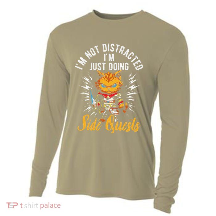 IM Not Distracted IM Just Doing Side Quests Cooling Performance Long Sleeve Crew