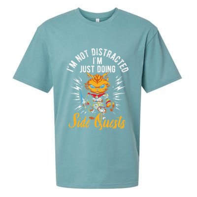 IM Not Distracted IM Just Doing Side Quests Sueded Cloud Jersey T-Shirt