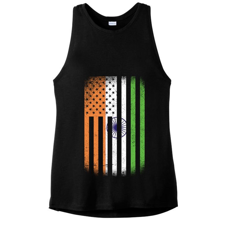 Vintage Indian Flag Ladies PosiCharge Tri-Blend Wicking Tank