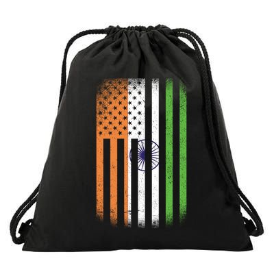 Vintage Indian Flag Drawstring Bag
