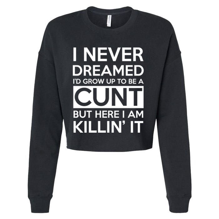 I Never Dreamed Id Grow Up To Be A Cunt Cropped Pullover Crew