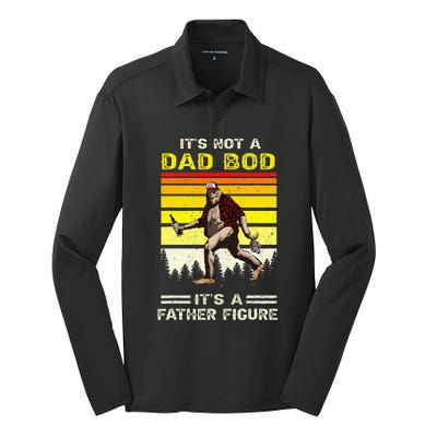 Its Not Dad Bod Funny Bigfoot Dad Sasquatch Silk Touch Performance Long Sleeve Polo