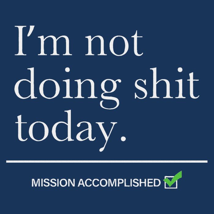 I’m Not Doing Shit Today Mission Accomplished Infant Baby Jersey Bodysuit