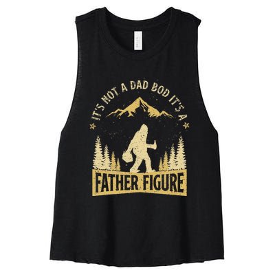 Its Not Dad Bod Its Father Figure Fathers Day Beer Bigfoot Women's Racerback Cropped Tank