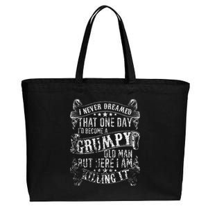 I Never Dreamed I'd Be A Grumpy Old Man Grumpy Old Man Joke Cotton Canvas Jumbo Tote