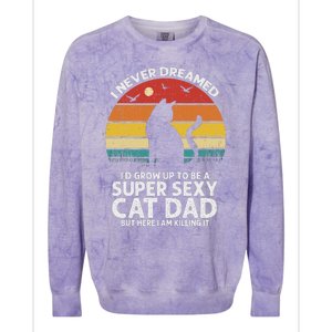 I Never Dreamed ID Grow Up To Be A Super Sexy Cat Dad Colorblast Crewneck Sweatshirt