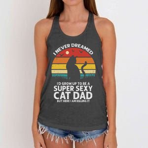 I Never Dreamed ID Grow Up To Be A Super Sexy Cat Dad Women's Knotted Racerback Tank