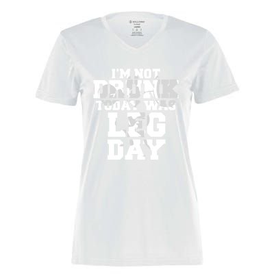 Im Not Drunk Today Was Leg Day Fitness Funny Workout Funny Gift Women's Momentum V-Neck T-Shirt