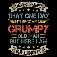 I Never Dreamed That Id Become A Grumpy Old Man Grandpa Stripe Pom Pom Beanie