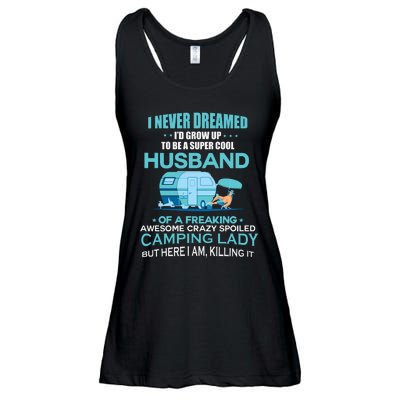 I Never Dreamed I'd Grow Up To Be A Husband Camping Gift Ladies Essential Flowy Tank