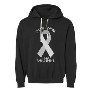 Im Not Drunk I Have Parkinsons Awareness Ribbon Pd Patient Gift Garment-Dyed Fleece Hoodie