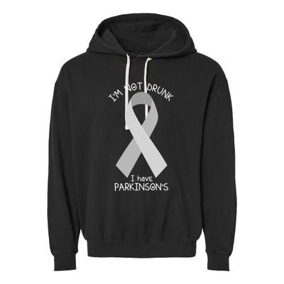 Im Not Drunk I Have Parkinsons Awareness Ribbon Pd Patient Gift Garment-Dyed Fleece Hoodie
