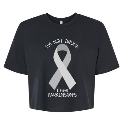 Im Not Drunk I Have Parkinsons Awareness Ribbon Pd Patient Gift Bella+Canvas Jersey Crop Tee