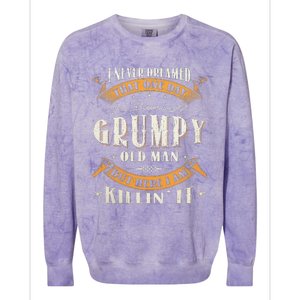 I Never Dreamed That I'd Become A Grumpy Old Man Grandpa Colorblast Crewneck Sweatshirt