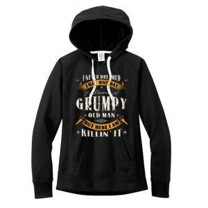 I Never Dreamed That I'd Become A Grumpy Old Man Grandpa Women's Fleece Hoodie