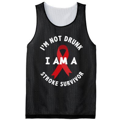 IM Not Drunk I Am A Stroke Survivor Funny Stroke Survivor Mesh Reversible Basketball Jersey Tank