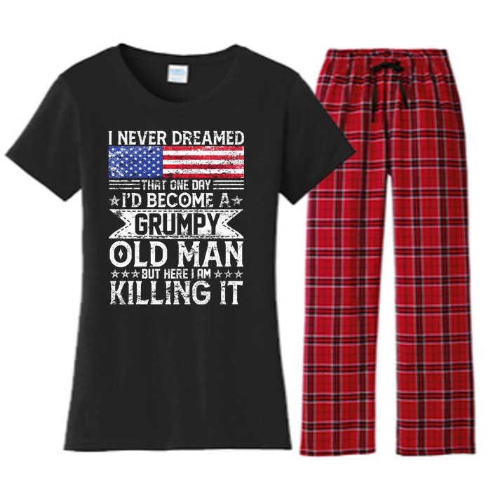 I Never Dreamed I'd Become A Grumpy Old Man Women's Flannel Pajama Set