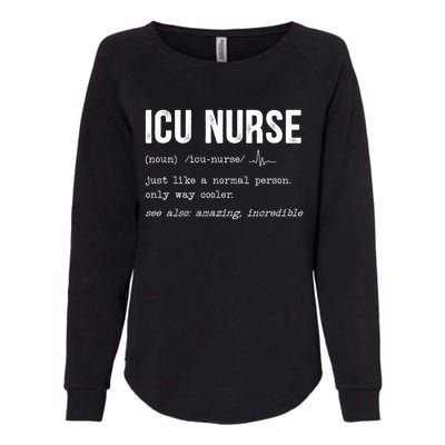 Icu Nurse Definition Hospital Rn Medical Intensive Care Unit Gift Womens California Wash Sweatshirt