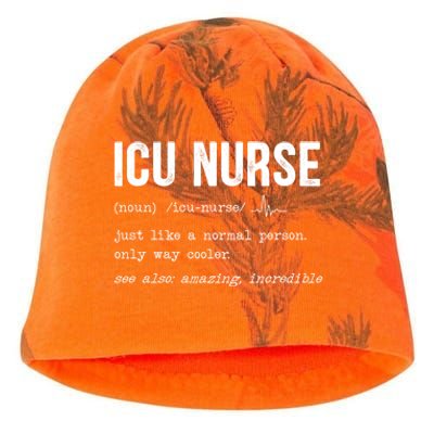 Icu Nurse Definition Hospital Rn Medical Intensive Care Unit Gift Kati - Camo Knit Beanie