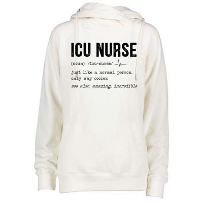 Icu Nurse Definition Hospital Rn Medical Intensive Care Unit Gift Womens Funnel Neck Pullover Hood