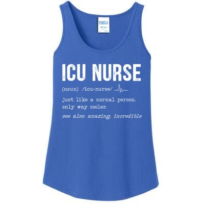 Icu Nurse Definition Hospital Rn Medical Intensive Care Unit Gift Ladies Essential Tank