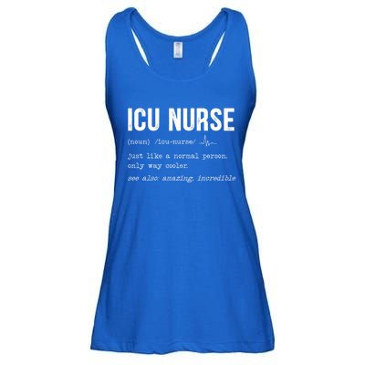 Icu Nurse Definition Hospital Rn Medical Intensive Care Unit Gift Ladies Essential Flowy Tank