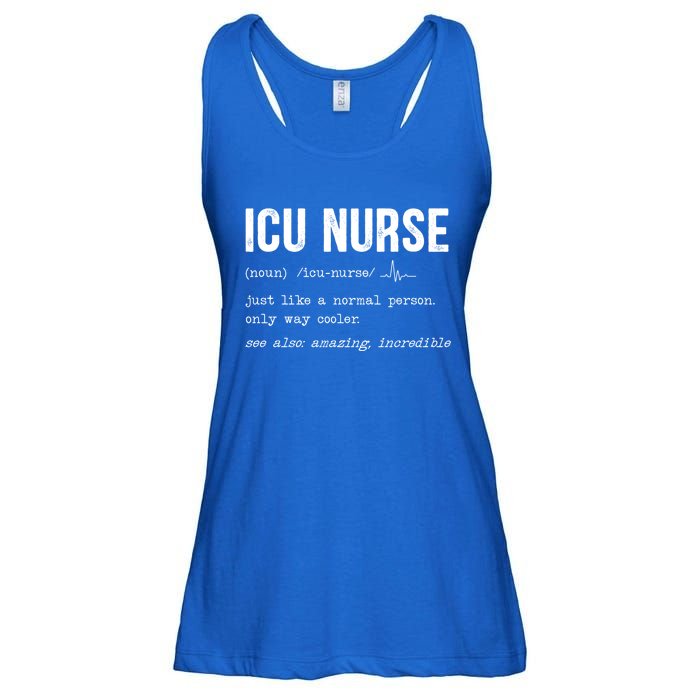 Icu Nurse Definition Hospital Rn Medical Intensive Care Unit Gift Ladies Essential Flowy Tank