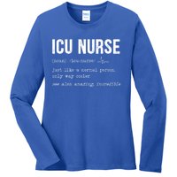 Icu Nurse Definition Hospital Rn Medical Intensive Care Unit Gift Ladies Long Sleeve Shirt