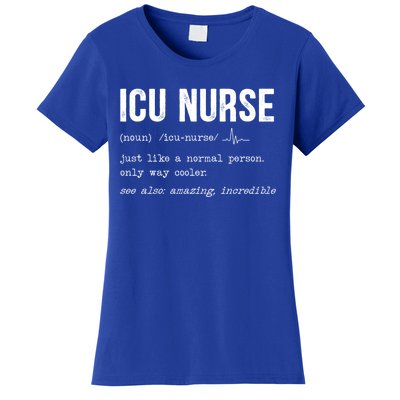 Icu Nurse Definition Hospital Rn Medical Intensive Care Unit Gift Women's T-Shirt