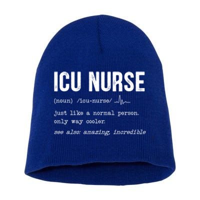 Icu Nurse Definition Hospital Rn Medical Intensive Care Unit Gift Short Acrylic Beanie