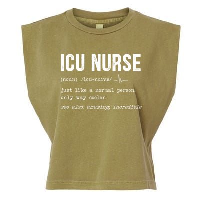 Icu Nurse Definition Hospital Rn Medical Intensive Care Unit Gift Garment-Dyed Women's Muscle Tee