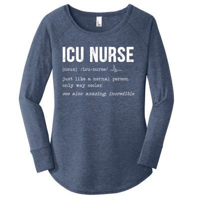 Icu Nurse Definition Hospital Rn Medical Intensive Care Unit Gift Women's Perfect Tri Tunic Long Sleeve Shirt