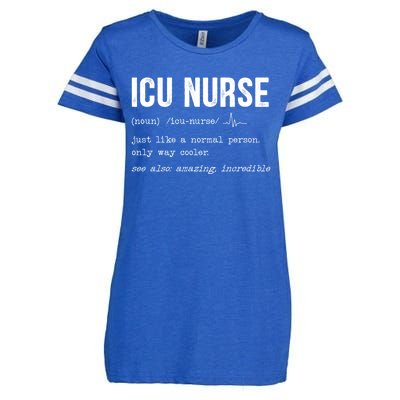 Icu Nurse Definition Hospital Rn Medical Intensive Care Unit Gift Enza Ladies Jersey Football T-Shirt