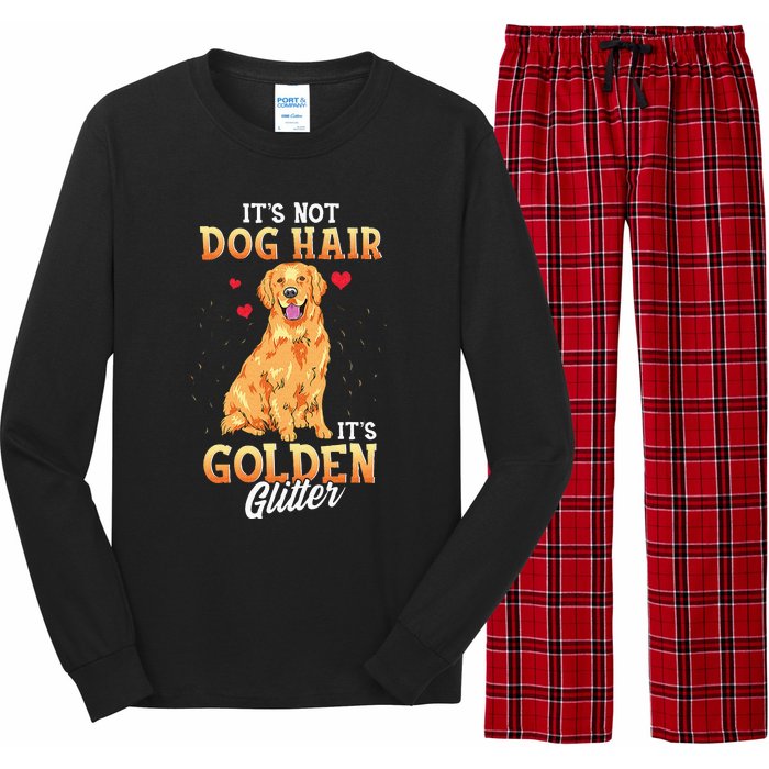 It's Not Dog Hair It's Golden Retriever Glitter Funny Dog Long Sleeve Pajama Set