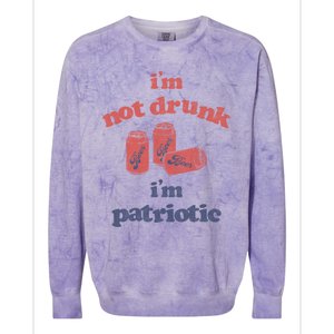 Im Not Drunk Im Patriotic Cans Gift Colorblast Crewneck Sweatshirt