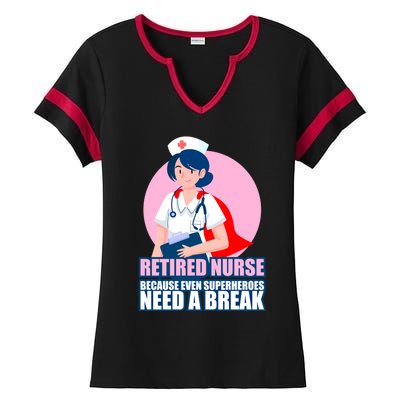 International Nurses Day Retired Healthcare Funny Gift Ladies Halftime Notch Neck Tee