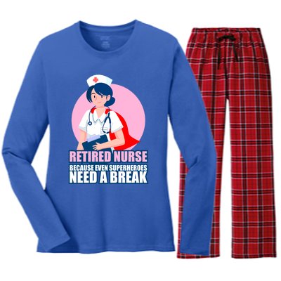 International Nurses Day Retired Healthcare Funny Gift Women's Long Sleeve Flannel Pajama Set 