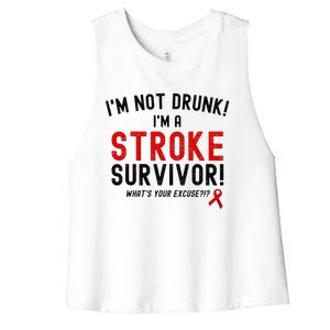 Im Not Drunk Im A Stroke Survivor Women's Racerback Cropped Tank