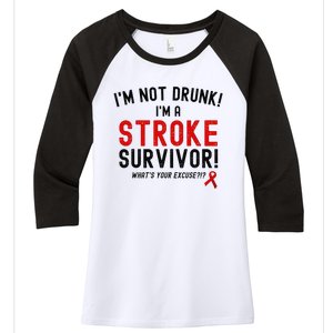 Im Not Drunk Im A Stroke Survivor Women's Tri-Blend 3/4-Sleeve Raglan Shirt