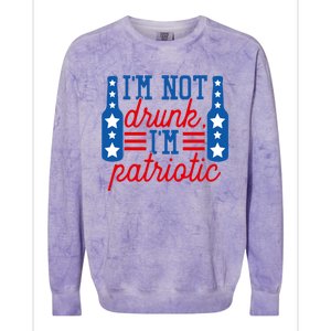 Im Not Drunk Im Patriotic Funny Ing American Flag Gift Colorblast Crewneck Sweatshirt