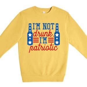 Im Not Drunk Im Patriotic Funny Ing American Flag Gift Premium Crewneck Sweatshirt