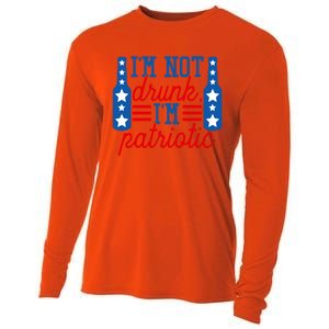 Im Not Drunk Im Patriotic Funny Ing American Flag Gift Cooling Performance Long Sleeve Crew