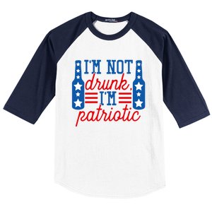 Im Not Drunk Im Patriotic Funny Ing American Flag Gift Baseball Sleeve Shirt