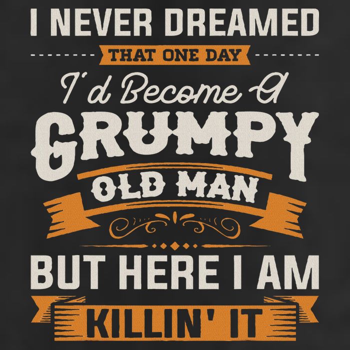 I Never Dreamed That I'd Become A Grumpy Old Man Grandpa Large Microfiber Waffle Golf Towel