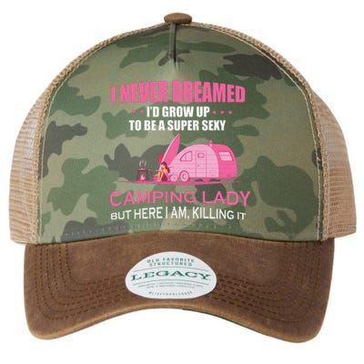 I Never Dreamed Super Sexy Camping Lady Gift RV Camping Legacy Tie Dye Trucker Hat