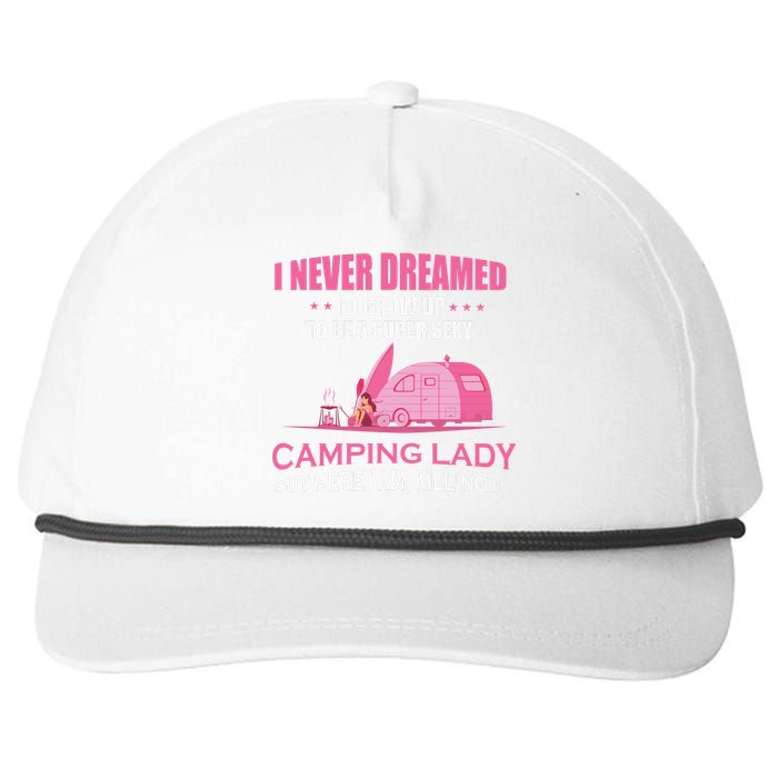 I Never Dreamed Super Sexy Camping Lady Gift RV Camping Snapback Five-Panel Rope Hat