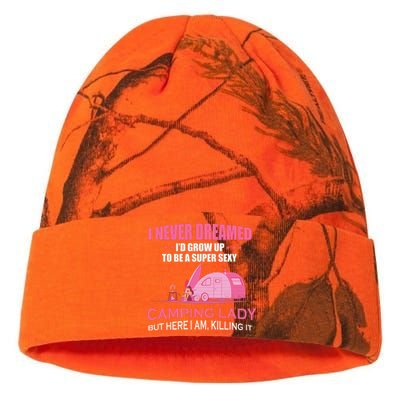 I Never Dreamed Super Sexy Camping Lady Gift RV Camping Kati Licensed 12" Camo Beanie