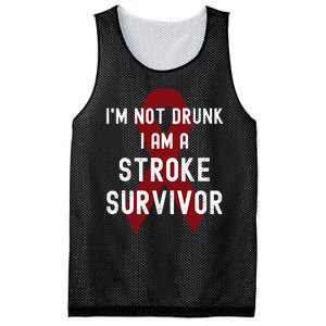 I'm Not Drunk I Am A Stroke Survivor Funny Stroke Warrior Mesh Reversible Basketball Jersey Tank